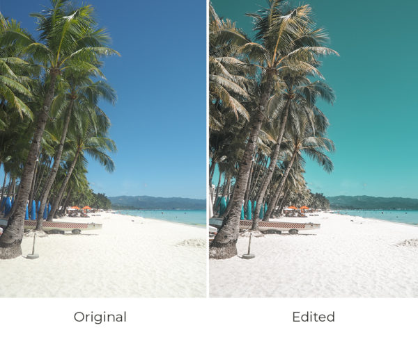 Before and after tropical vibes
